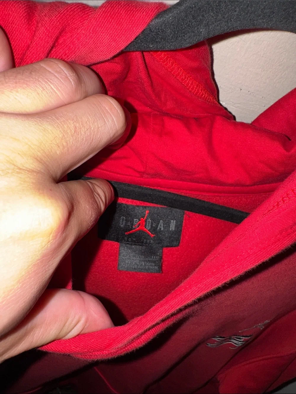 Jordan Red 'Flight' Hooded Pullover Sweatshirt XXL